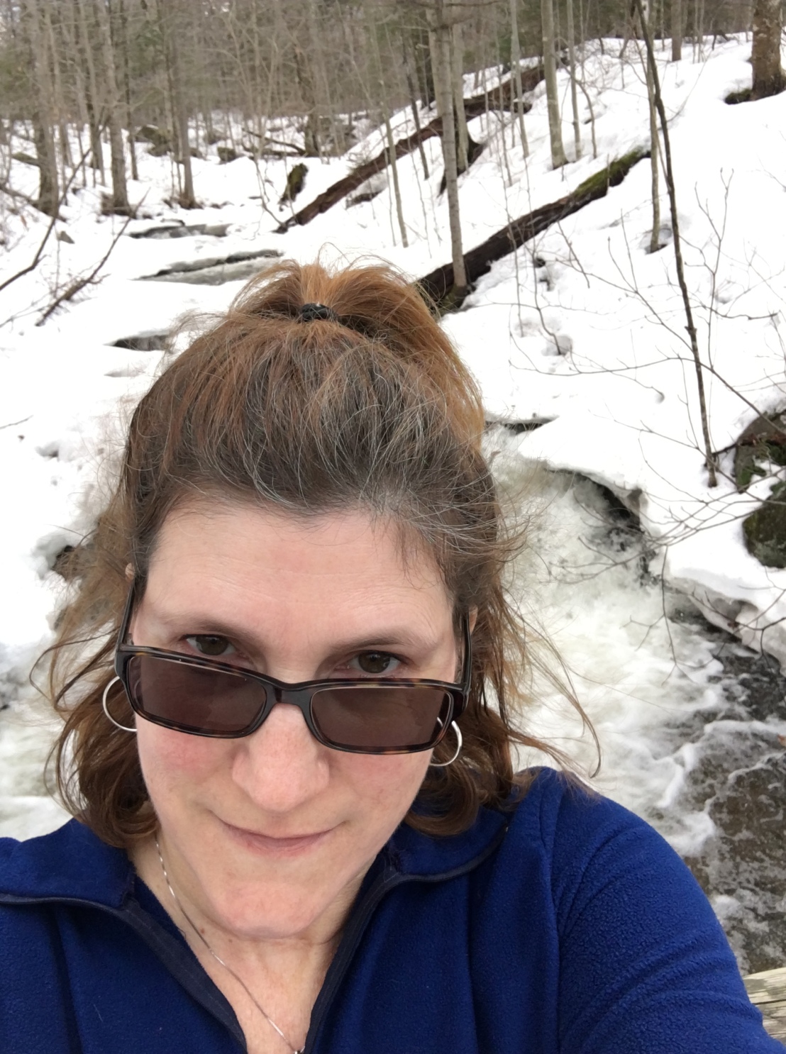 Mom takes a selfie on Long Trail in VT